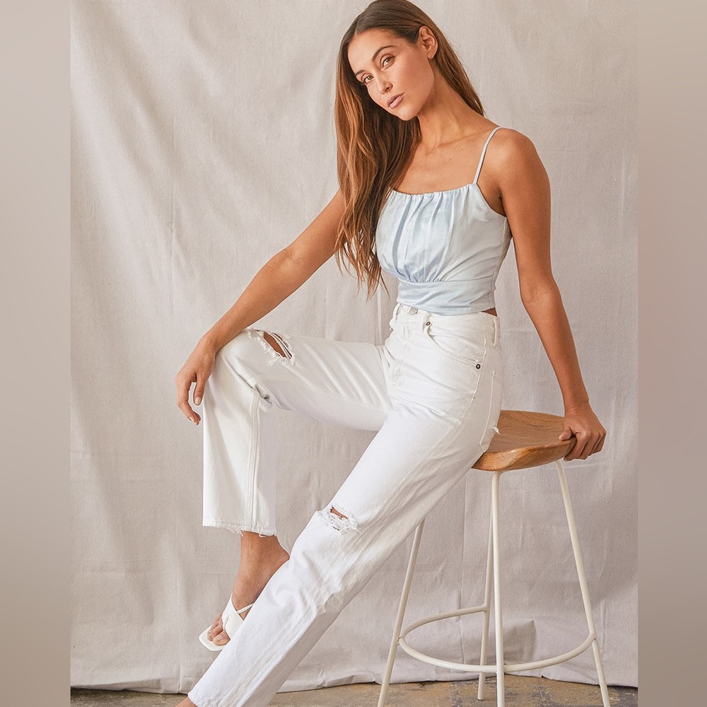 Lulu’s Luxe'd Out Satin Cropped Tank Top